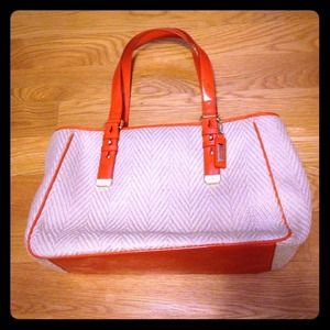 Cole Haan tweed like orange purse! New
